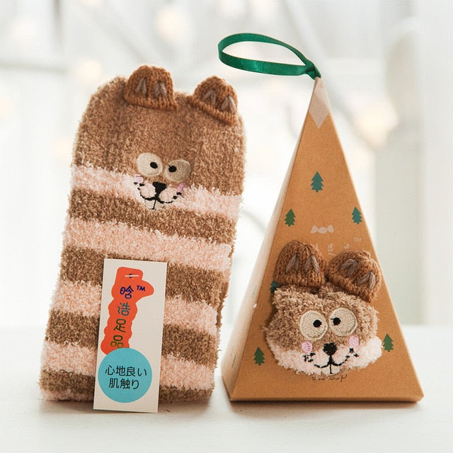 Cute Animal Design Deer Christmas socks