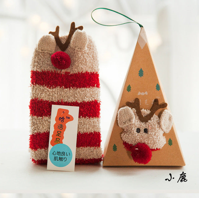 Cute Animal Design Deer Christmas socks